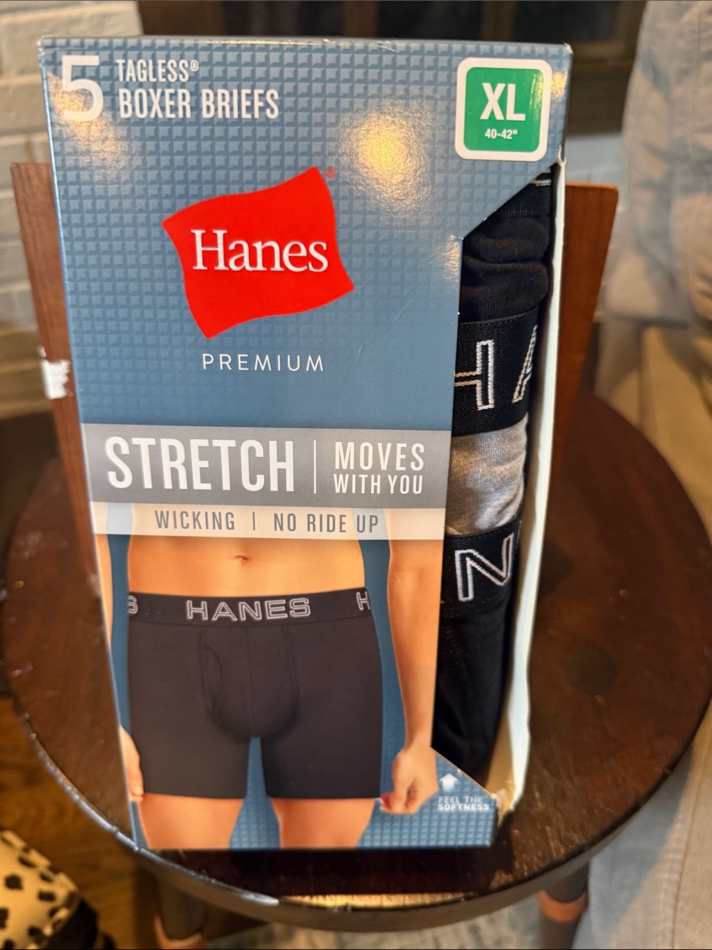 Hanes Boxer Brief 5-Pack - Black & Gray